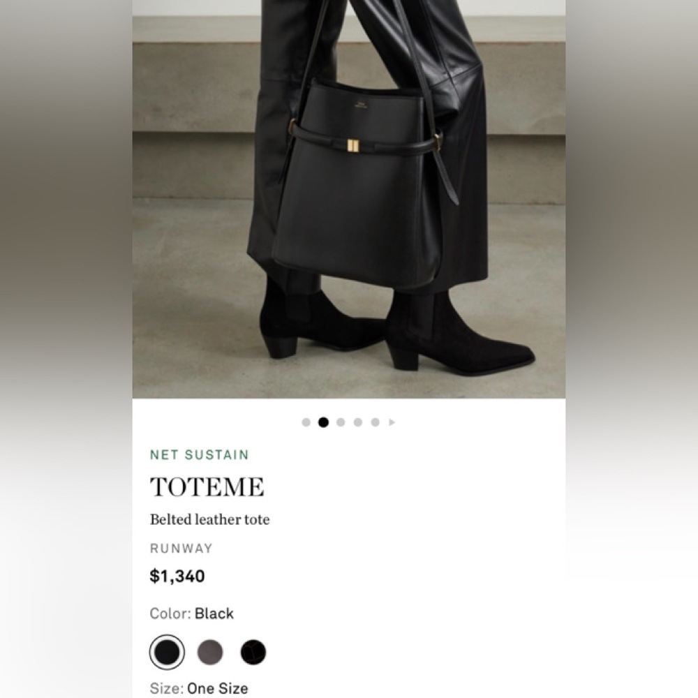 Toteme Black Leather Bucket Bag